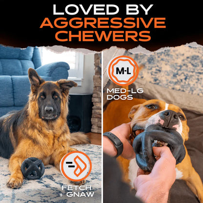 Ring Ball - For Power Chewers, USA Made, Lifetime Guarantee 
